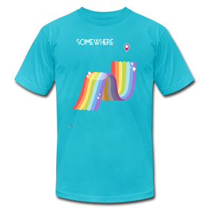 Somewhere Over The Rainbow-Unisex T-Shirt - turquoise