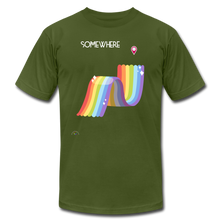 Load image into Gallery viewer, Somewhere Over The Rainbow-Unisex T-Shirt - olive