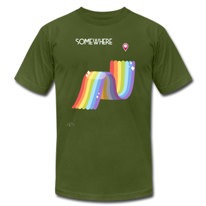 Somewhere Over The Rainbow-Unisex T-Shirt - olive