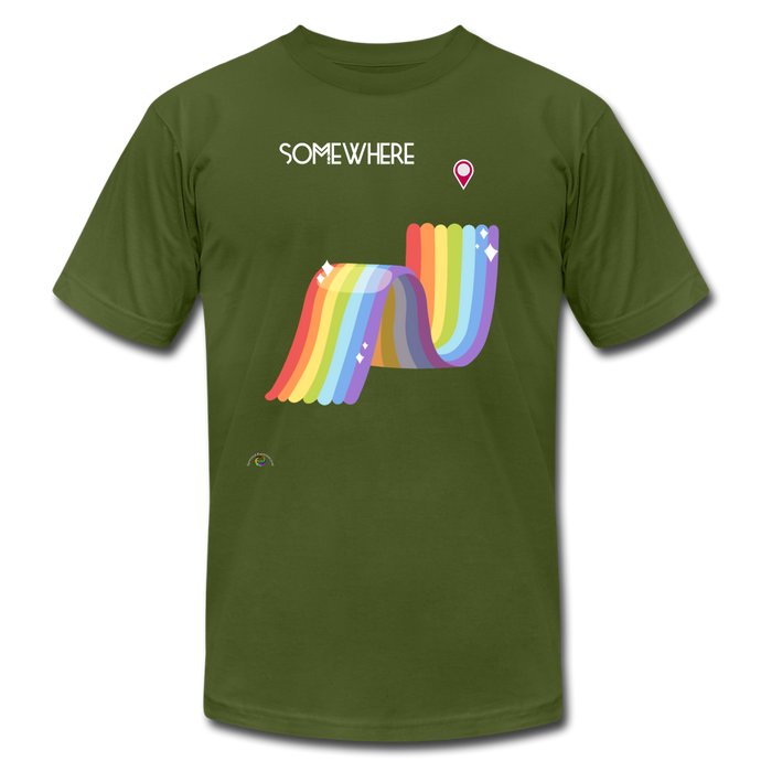 Somewhere Over The Rainbow-Unisex T-Shirt - olive