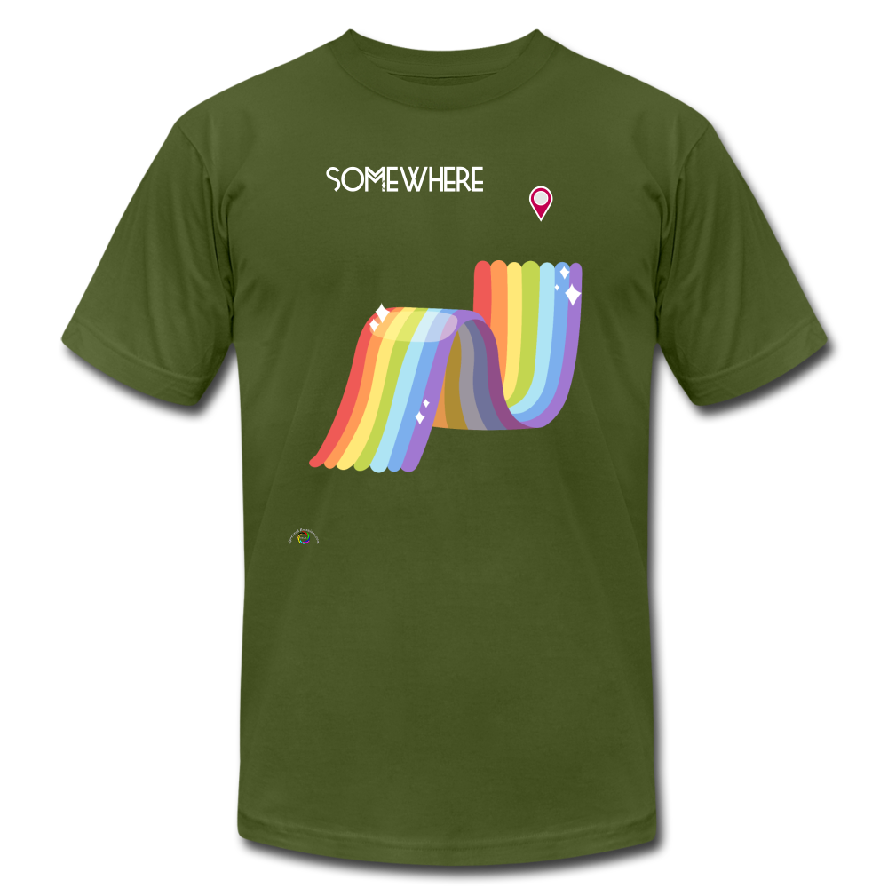 Somewhere Over The Rainbow-Unisex T-Shirt - olive