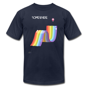 Somewhere Over The Rainbow-Unisex T-Shirt - navy