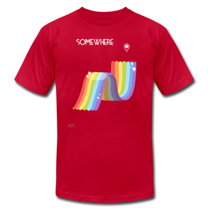 Somewhere Over The Rainbow-Unisex T-Shirt - red